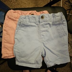 The Children's Place Light Blue and Peach Cotton Shorts 2-Pack